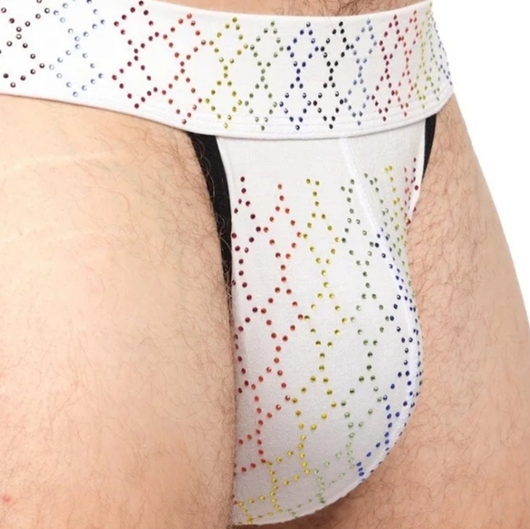 Skull & Bones Rainbow Crystal Jock White - Picture 4 of 5